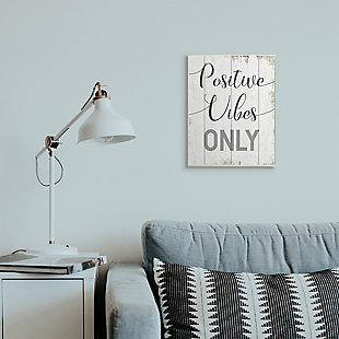 Positive Vibes Only Phrase 13x19 Wall Plaque, White, rollover