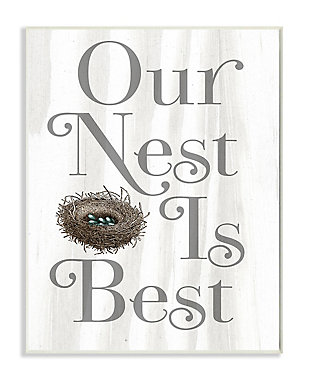 Our Nest Is Best Rustic Nursery 13x19 Wall Plaque, White, large