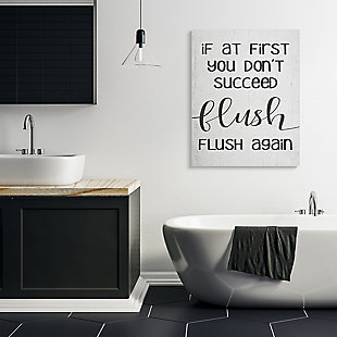 If You Don't Succeed Flush Again 36x48 Canvas Wall Art, White, rollover