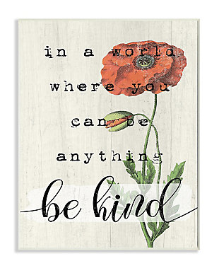 Be Kind Phrase Motivational Attitude 10x15 Wall Plaque, Beige, large