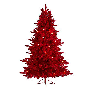 Nearly Natural 6ft. Flocked Fraser Fir Artificial Christmas Tree, , large