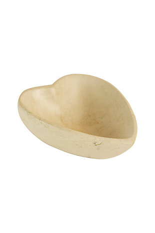 Carved Stone Heart Bowl - Light Gray, , large