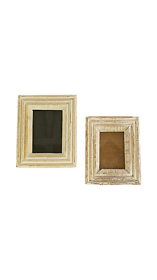 Set of Two Recycled Wood Photo Frames - White Wash, , large