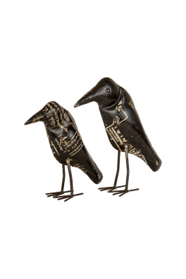 Iron Crows Set of 2, Black/Gray