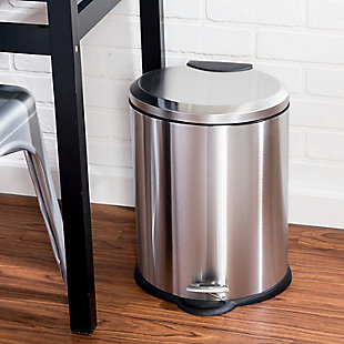 Honey-Can-Do 12L Oval Stainless Steel Step Can, , rollover