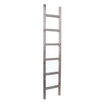 Gray 6 Ft. Rustic Farmhouse Decorative Ladder, , large