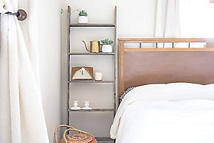 Gray 5 Ft. Rustic Farmhouse Blanket Ladder - 100% Recycled And Reclaimed Wood, , rollover