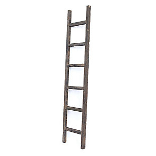 If you’ve been searching for that perfect piece of rustic home decor, then these wooden ladder shelves will make a wonderful addition to your collection. Made right here in the USA, each of these pieces is handcrafted from reclaimed and recycled wood, so you can beautify your home without harming a single tree. Since each accent is hand-made, no two ladders in the world are identical. Each has its own distinct character, so you’ll have a one-of-a-kind ladder shelf whether you choose white, black, brown, red, turquoise or weathered gray.Rustic ladder shelf 6 foot long | Comes fully assembled.  these rustic ladder shelves measure 6' long, 12" wide, and 1.5" deep | Mount horizontally or vertically | You can hang ladder or lean against a wall. The possibilities are endless. | Made in usa from 100% recycled and reclaimed wood. Our products were once trees. Every imperfection is part of the story. Each product is handmade by our designers from reclaimed wood and will have unique character with possible small holes and splinters. These imperfections give you a one-of-a-kind handmade piece.