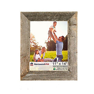 Rustic 11 X 14" Picture Frame - 100% Reclaimed Wood, Weathered Gray, , large