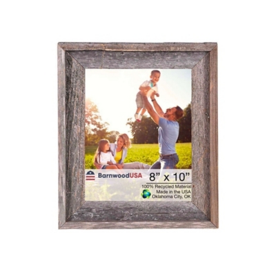 Rustic Farmhouse 8 X 10" Picture Frame - 100% Reclaimed Wood, Natural Weathered Gray, , large