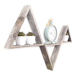 Wood Triangle Floating Shelves, Natural Weathered Gray (set Of 3), , rollover