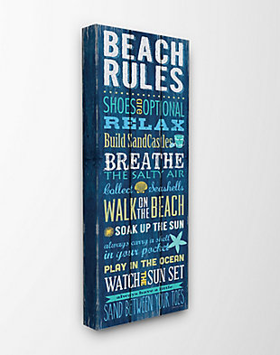 Beach Rules Relax Breathe 13x30 Canvas Wall Art, Multi, large