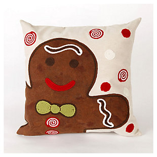 Show off your good taste with a dash of whimsy this holiday season. Crafted for indoor-outdoor use, this gingerbread man pillow by renowned artist Liora Mannes is the sweetest thing.Polyester cover | Polyester insert | Uv-stabilized for indoor/outdoor use | Prolong life by limiting exposure to rain and moisture | Removable/hand washable cover with zipper closure | Handmade in u.s.a.