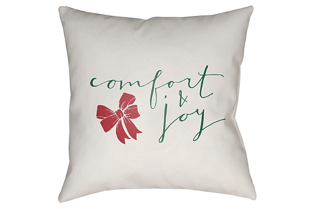 Welcome holiday guests in style with this indoor-outdoor accent pillow. Simply elegant yet wonderfully durable, it brings a fresh seasonal touch wherever you see fit.Polyester cover | Polyester fill | Safe for outdoor use | Antimicrobial; made for indoor/outdoor use | Made in u.s.a. | Spot clean