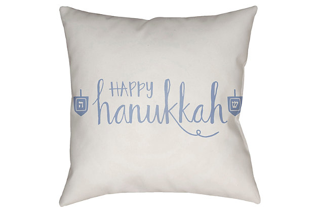 Welcome holiday guests in style with this indoor-outdoor hanukkah accent pillow. Simply elegant yet wondery durable, it brings a fresh seasonal touch wherever you see fit.Polyester cover | Polyester fill | Safe for outdoor use | Antimicrobial; made for indoor/outdoor use | Made in u.s.a. | Spot clean
