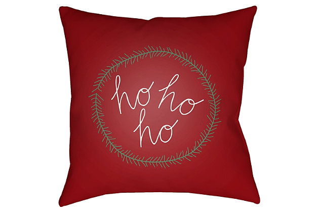 Welcome ho, ho, home to easy-breezy holiday style. Simply elegant yet wonderfully durable, this indoor-outdoor accent pillow makes a fresh seasonal statement wherever you see fit.Polyester cover | Polyester fill | Safe for outdoor use | Antimicrobial; made for indoor/outdoor use | Made in u.s.a. | Spot clean