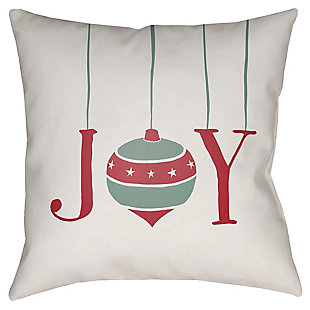 Joy to easy-breezy holiday style. Simply elegant yet wonderfully durable, this indoor-outdoor accent pillow makes a fresh seasonal statement wherever you see fit.Polyester cover | Polyester fill | Safe for outdoor use | Antimicrobial; made for indoor/outdoor use | Made in u.s.a. | Spot clean