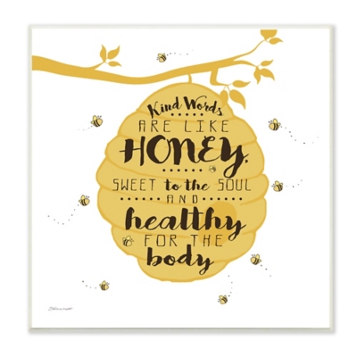 Kind Words Are Like Honey Stretched 12x12 Canvas Wall Art, Multi, large