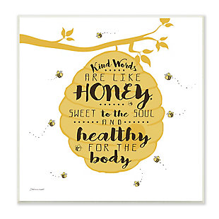 Kind Words Are Like Honey Stretched 12x12 Canvas Wall Art, Multi, rollover