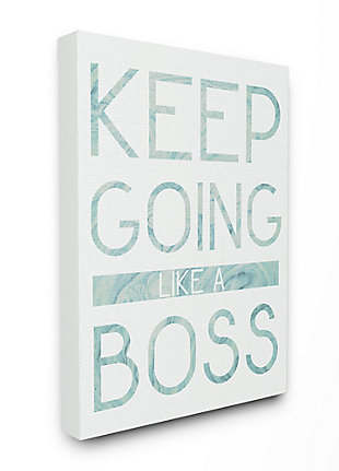 Keep Going Like A Boss Pastel Blue Marble Paper Typography 30x40 Canvas Wall Art, Multi, rollover