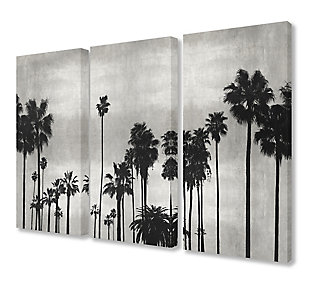 Black And White Photography Palm Tree Silhouette Scene 3pc Set 16x24 Canvas Wall Art, Multi, large