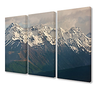 Panoramic Of The Southern Alps Triptych 3pc 16x24 Canvas Wall Art, Multi, large