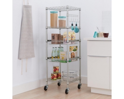 TRINITY EcoStorage™ 5-Tier Square Rack, Chrome