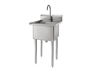 TRINITY Stainless Steel Utility Sink NSF with Faucet, , large