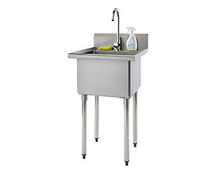 TRINITY Basics Stainless Steel Utility Sink with Faucet, , large