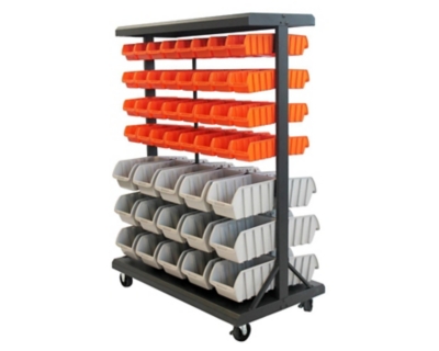 TRINITY 35.5x19.75x48.5 Dual-Sided Mobile Bin Rack, , large