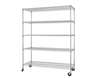 TRINITY Basics 5-Tier 60x24x72 Wire Shelving with Wheels, , large