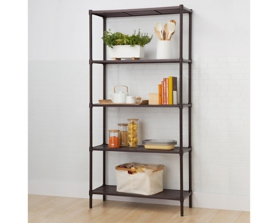 TRINITY 5-Tier Slat Shelving, Dark Bronze