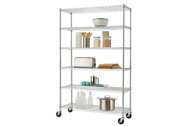 48x18x72 Wire Shelving Nsf With Wheels, Nsf 6 Tier Wire Shelving Rack