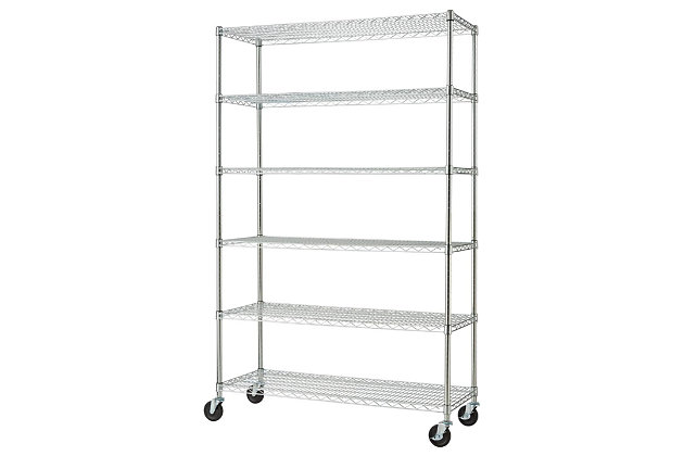 48x18x72 Wire Shelving Nsf With Wheels, 48x24x72 Wire Shelving
