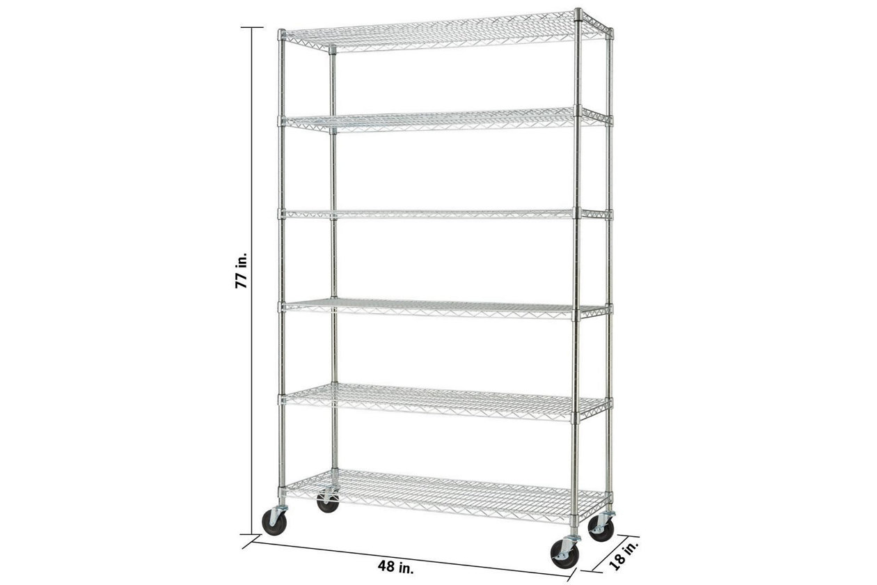 48x18x72 Wire Shelving Nsf With Wheels, Shelf Tech Systems Wire Shelving
