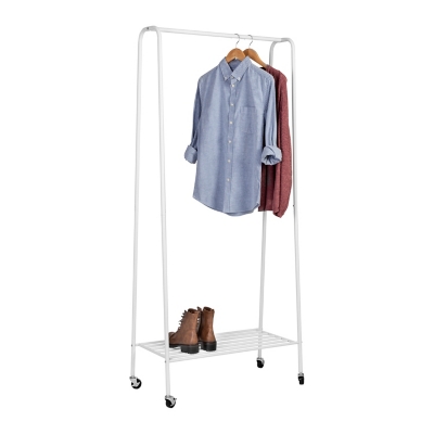 Honey-Can-Do Rolling Garment Rack with Shoe Shelf, , large