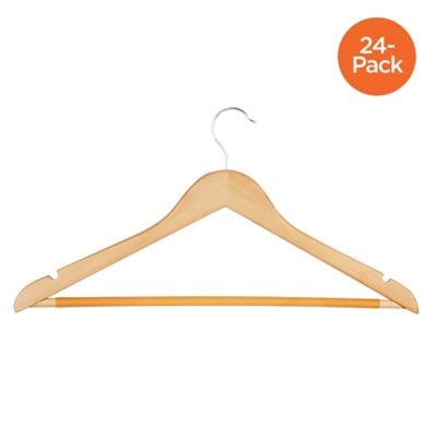 Honey-Can-Do Maple Wood Hangers (Set of 24), , large