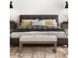 Milltown Large Bench in Platinum Fabric