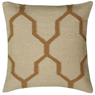 Home Accents Quatrefoil Wool Decorative Throw Pillow, Beige, large