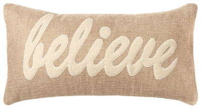 Home Accents "Believe" Applique Decorative Throw Pillow, , large