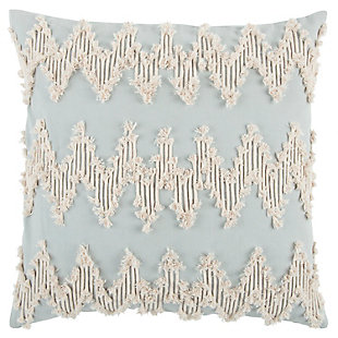 Home Accents Frayed Chevron Decorative Throw Pillow, Light Blue, large