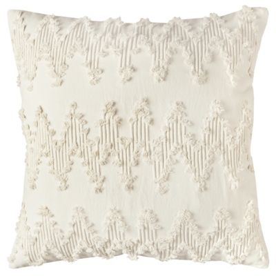 Home Accents Frayed Chevron Decorative Throw Pillow, Natural, large