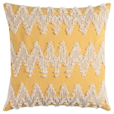 Home Accents Frayed Chevron Decorative Throw Pillow, Gold, large