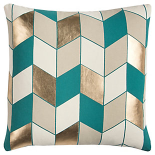 Home Accents Geometric Foil Printed Decorative Throw Pillow, , rollover