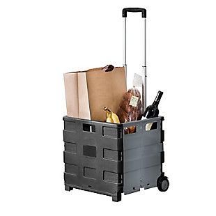 Honey-Can-Do Fold-Up Rolling Storage Cart With Handle, , large