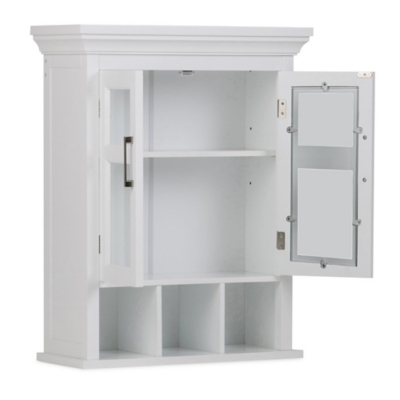 Simpli Home Avington Two Door Wall Bath Cabinet with Cubbies, , large