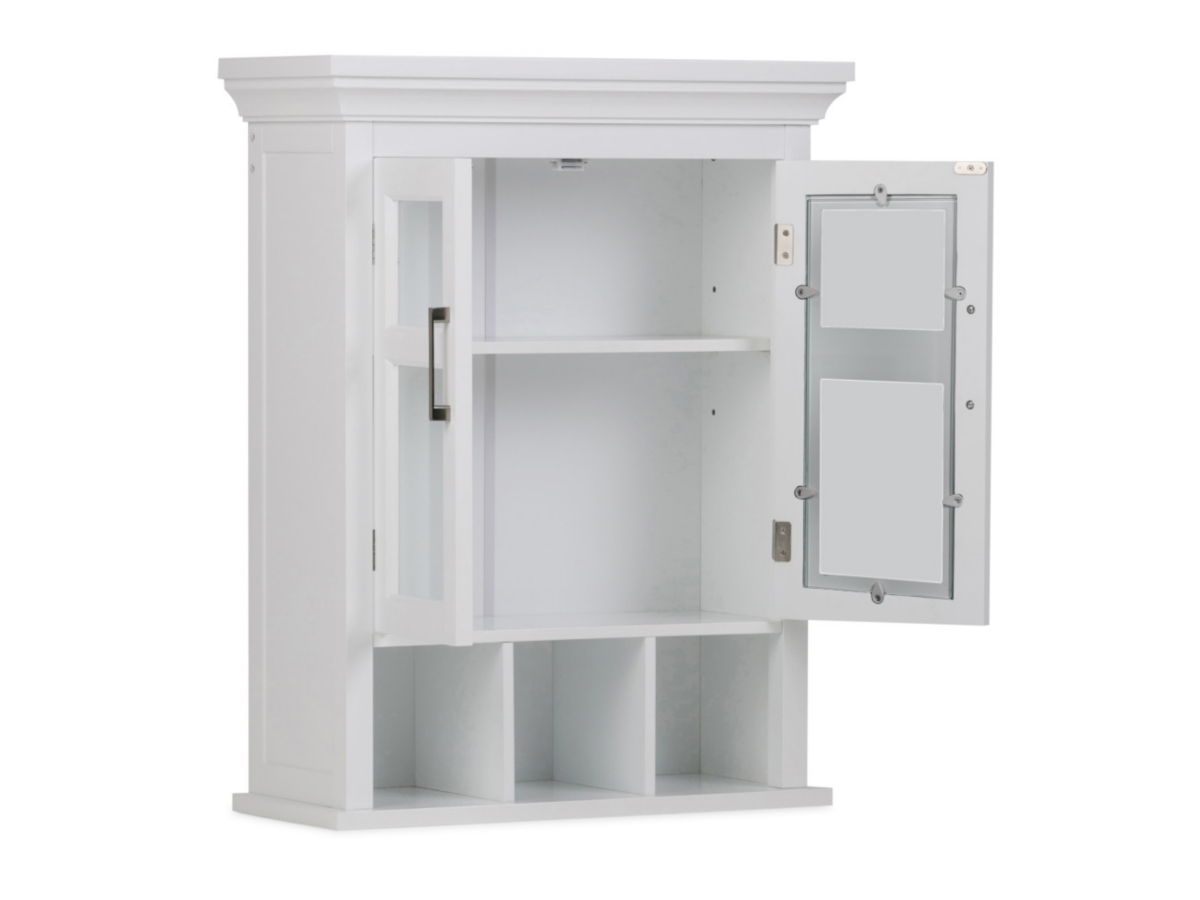 Simpli Home Avington Two Door Wall Bath Cabinet with Cubbies, , large