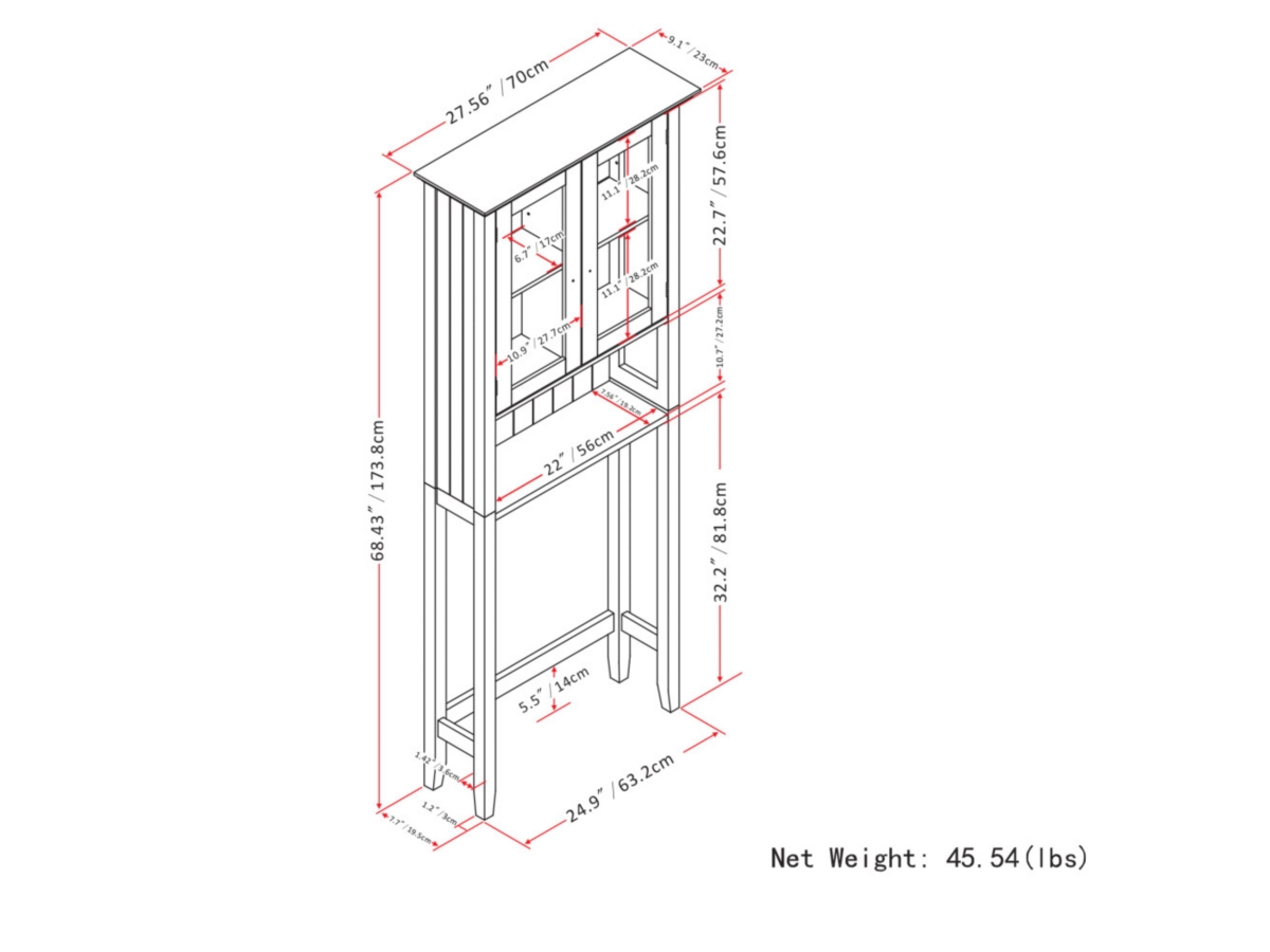 Simpli Home Acadian Over The Toilet Space Saver Bath Cabinet, , large