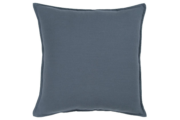 Looking for an instant room makeover? This delightful throw pillow is the perfect addition to your space. Mix and match for a winning combination.100% cotton | Cotton slub | Half inch flange  | An easy style update for your space | Mix and match for a winning combination | Blue | Polyfill | Imported