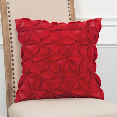 Home Accents Decorative Floral Throw Pillow, Red